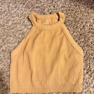 Aerie Ribbed Camel Crop Top
